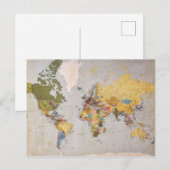 wereldkaart briefkaart (Voorkant / Achterkant)
