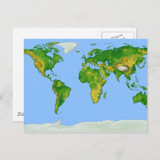 Wereldkaart Briefkaart (Voorkant / Achterkant)