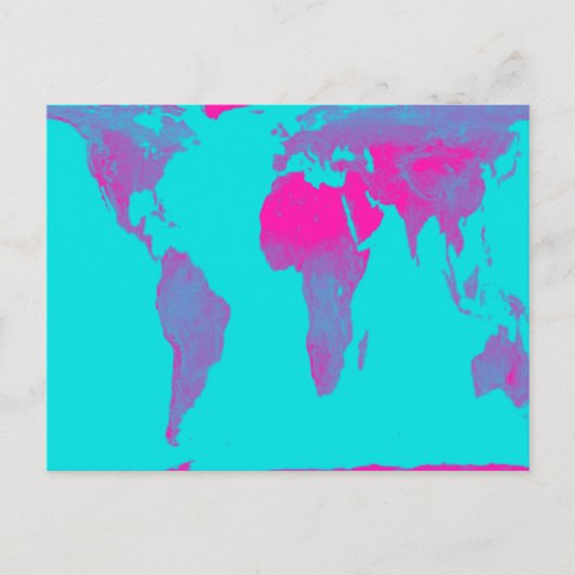 Wereldkaart Briefkaart (Voorkant)