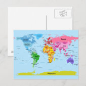 Wereldkaart Briefkaart (Voorkant / Achterkant)