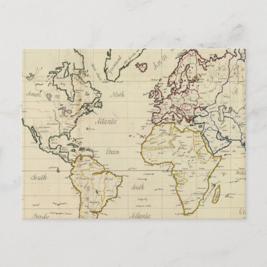 Wereldkaart Briefkaart (Voorkant)