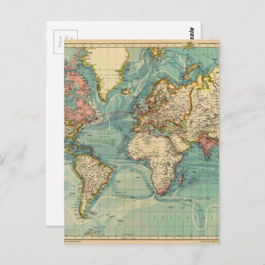  Wereldkaart Briefkaart (Voorkant / Achterkant)