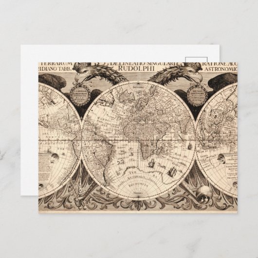  Wereldkaart Briefkaart (Voorkant / Achterkant)