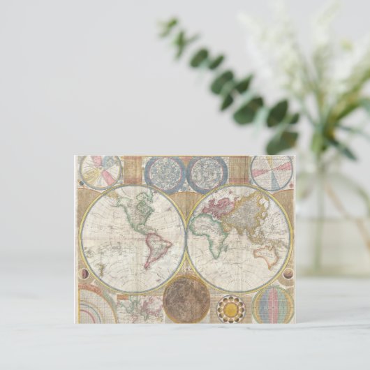  Wereldkaart Briefkaart (Staand voorkant)