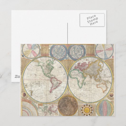  Wereldkaart Briefkaart (Voorkant / Achterkant)