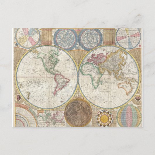 Wereldkaart Briefkaart (Voorkant)