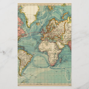  Wereldkaart Briefpapier