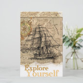  Wereldkaart Briefpapier (Staand voorkant)