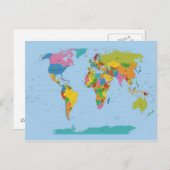 Wereldkaart Bright Briefkaart (Voorkant / Achterkant)