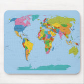 Wereldkaart Bright Muismat (Voorkant)