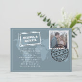 Wereldkaart bruiloft repetitie binnenste kaart (Staand voorkant)