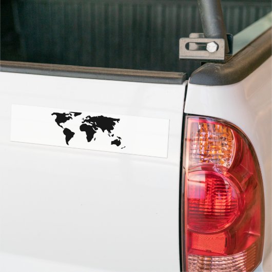Wereldkaart Bumpersticker (Op Truck)