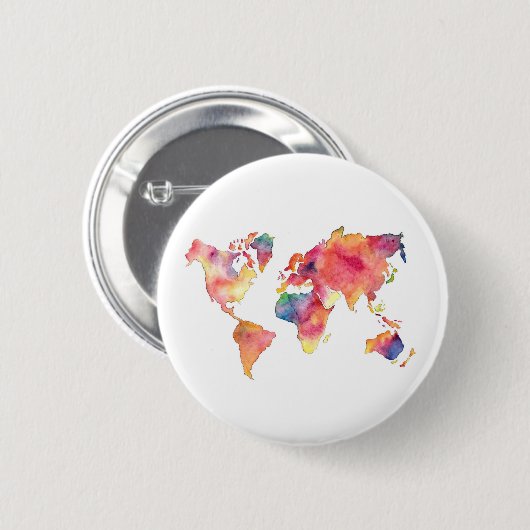 wereldkaart Button (Voorkant /achterkant)