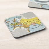 WERELDKAART, c1300. Bier Onderzetter (Linkerzijde)