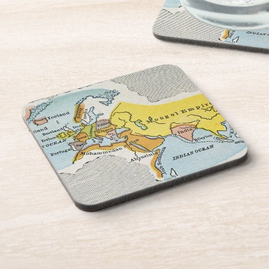 WERELDKAART, c1300. Bier Onderzetter (Linkerzijde)