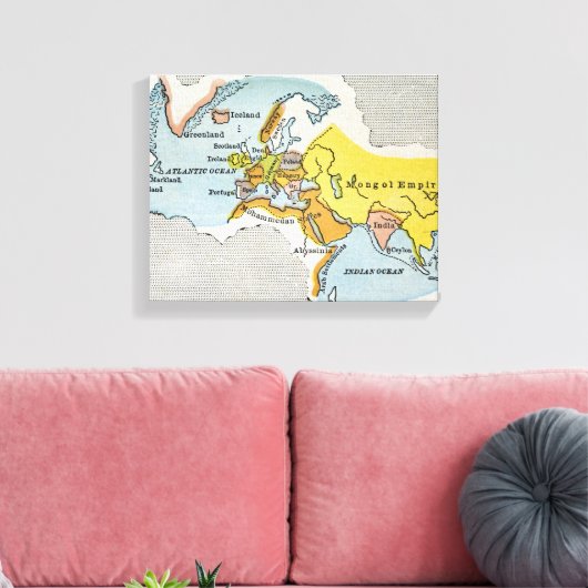 WERELDKAART, c1300. Canvas Afdruk (Insitu (Woonkamer))