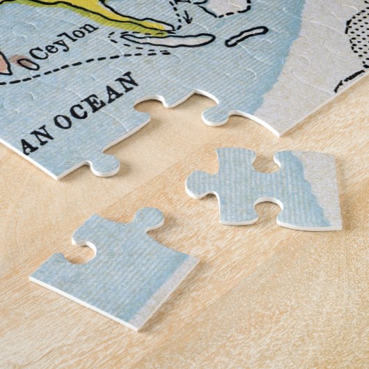 WERELDKAART, c1300. Legpuzzel (Zijkant)