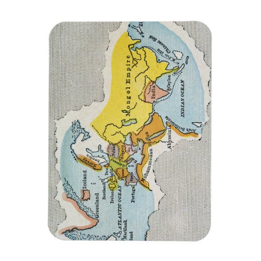 WERELDKAART, c1300. Magneet (Verticaal)