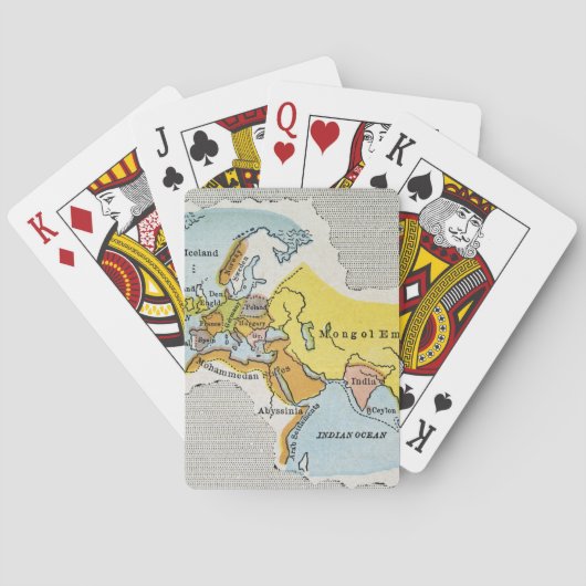 WERELDKAART, c1300. Pokerkaarten (Achterkant)