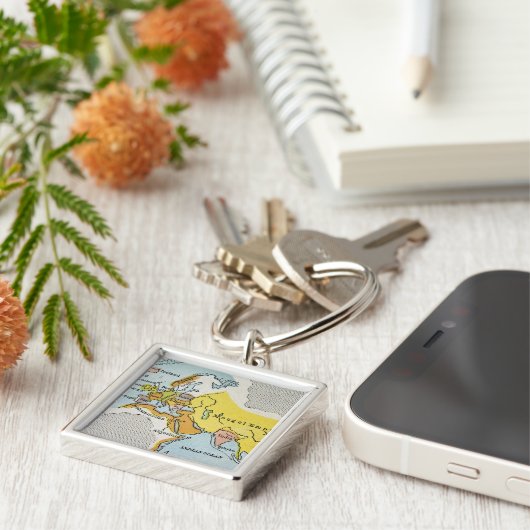 WERELDKAART, c1300. Sleutelhanger (Zijkant)