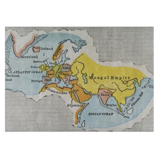 WERELDKAART, c1300. Snijplank (Voorkant)