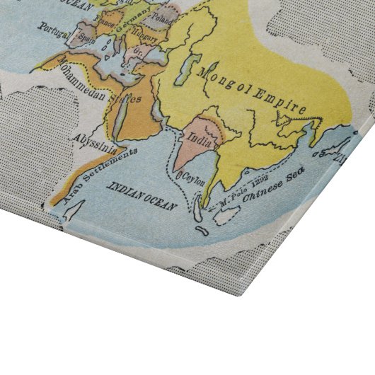 WERELDKAART, c1300. Snijplank (Hoek)