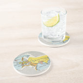 WERELDKAART, c1300. Zandsteen Onderzetter (Zijkant)