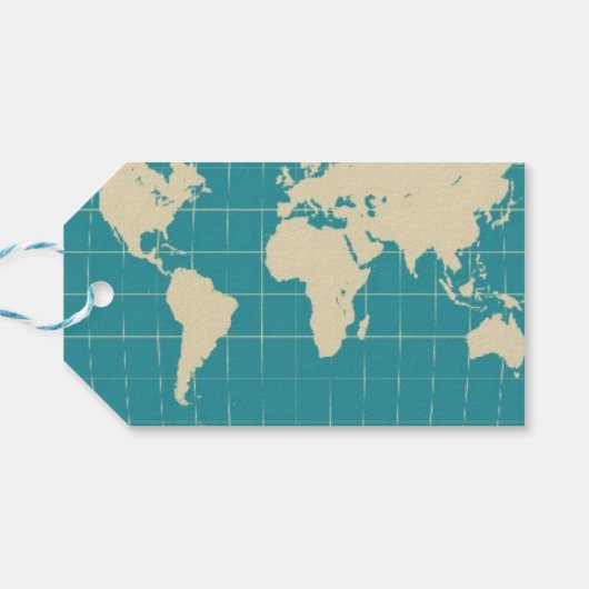 Wereldkaart Cadeau Label Cadeaulabel (Achterkant Horizontaal)