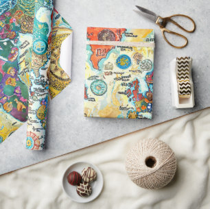Wereldkaart cadeaupapier