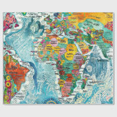 Wereldkaart cadeaupapier (Vlak)