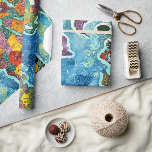 Wereldkaart  cadeaupapier (Crafts)