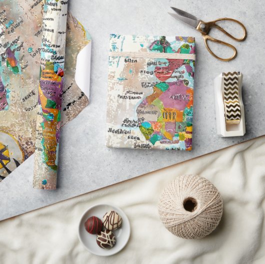 Wereldkaart cadeaupapier (Crafts)