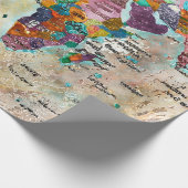 Wereldkaart cadeaupapier (Hoek)