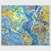 Wereldkaart cadeaupapier (Vlak)