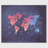 wereldkaart cadeaupapier (Vlak)