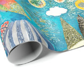 Wereldkaart  cadeaupapier (Rol Hoek)