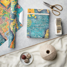Wereldkaart  cadeaupapier