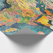 Wereldkaart cadeaupapier (Hoek)