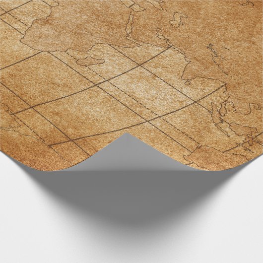 wereldkaart cadeaupapier (Hoek)