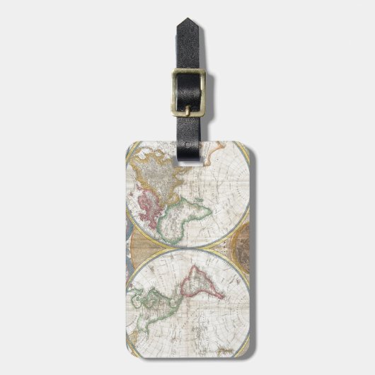 wereldkaart cadeaus bagagelabel (Voorkant verticaal)