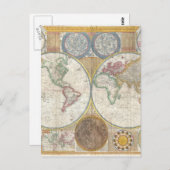 Wereldkaart cadeaus briefkaart (Voorkant / Achterkant)