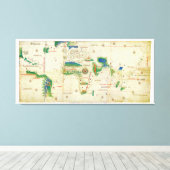 Wereldkaart Cantino Planisphere (1502) Canvas Afdruk (Insitu (Houten vloer))