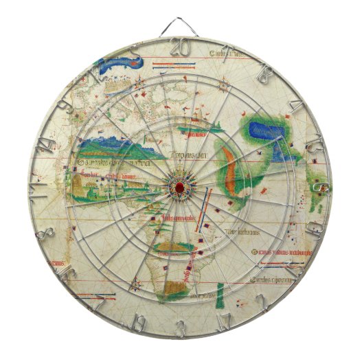 Wereldkaart Cantino Planisphere (1502) Dartbord (Voorkant)