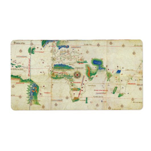 Wereldkaart Cantino Planisphere (1502) Etiket (Voorkant)