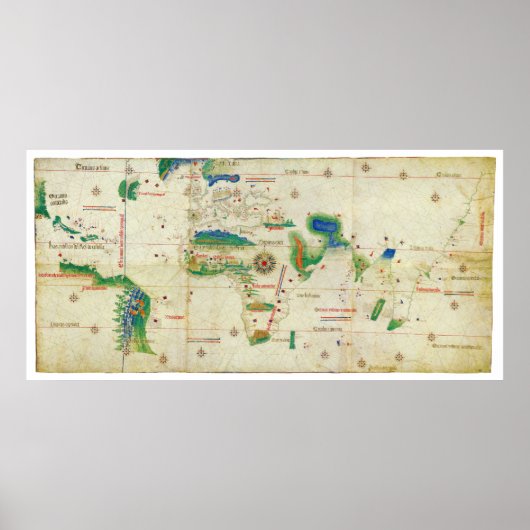 Wereldkaart Cantino Planisphere (1502) Poster (Voorkant)