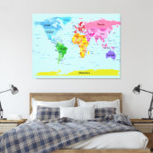 Wereldkaart Canvas Afdruk (Insitu (Slaapkamer))