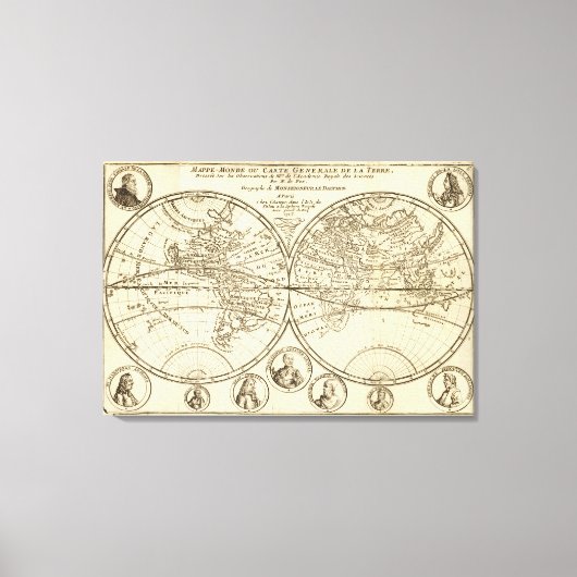 Wereldkaart Canvas Afdruk (Voorkant)