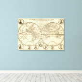 Wereldkaart Canvas Afdruk (Insitu (Houten vloer))