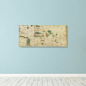 Wereldkaart Canvas Afdruk (Insitu (Houten vloer))