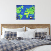 Wereldkaart Canvas Afdruk (Insitu (Slaapkamer))